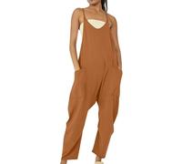 Angxiwan Jersey Jumpsuit Plus Size Dungarees for Women UK Wide Leg Jumpsuit with Pocket Loose Fit Playsuits Summer Romper Overalls Casual Loose Baggy Pocket Today Deals of The Day