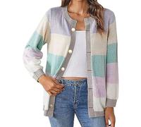 Angxiwan Lightning Deals of The Day Lightweight Cardigans for Women UK Spring Autumn Outside with Female Color Temperament Long Knitwear Female Gifts for Women Sale Clearance Purple