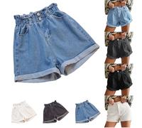 Angxiwan Lightning Deals of The Day Prime Women's Denim Shorts Ripped Wash High Waisted Hot Shorts Jean Pants High Waist Frayed Hem Summer Jeans Short with Pockets Recent Orders Placed Me