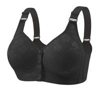 Angxiwan Lightning Deals of The Day Today Sale Front Fastening Bras for Women UK Fashion Daisy Lace Print Bralette Super Comfort Wide Strap Underwear Full Coverage High Sales Today Clearance