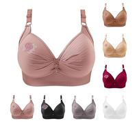 Angxiwan Lightning Deals of The Day Today Sale Non Wired Bras for Women Super Comfot Padded Bra Fashion Rhinestones Print Adjustable Strap Bralette High Impact Support Full