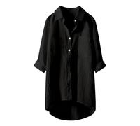 Angxiwan Lightning Deals Today Button Down Shirts for Women UK Lightweight Linen Cotton Blouse with Pocket Casual Loose Fit Long Sleeve Tunic Tops Oversized Daily Deals of The Day.