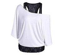 Angxiwan Loose Women Size Blouse Casual Lace Shirt Tops Plus Long Sleeve Women's Blouse Workout Tees Elegant Tops for Women UK Button Down Shirt Boho Top Autumn Clothes