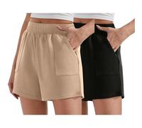 Angxiwan Maternity Cycling Shorts Over Bump 2Pc Running Shorts Womens with Pockets Casual Loose Fit Cycling Solid Color Elastic Waist Hot Pants Summer Lightweight Deals of The Day Sale Home