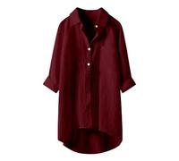 Angxiwan My Order of The Day Button Down Shirts for Women UK Lightweight Linen Cotton Blouse with Pocket Casual Loose Fit Long Sleeve Tunic Tops Oversized.