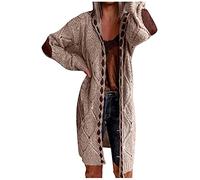 Angxiwan My Orders Placed Recently by Me Cardigans for Women UK Womens Patchwork Coats Cardigan Long Sleeve Open Front Knit Warm Soft Sweaters Coat Winter Deals 2024 Khaki