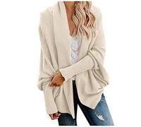 Angxiwan My Orders UK My Recent Orders Long Sleeve Cardigans for Women UK Coat Knit Solid Sleeve Sweater Color Long Winter Cardigan Women Fashion Under 10 Pounds Clearance Beige