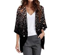 Angxiwan My Recent Orders Cardigans for Women UK Plus Size Womens Floral Print Puff Sleeve Buttons Cardigan Cover Up Casual Blouse Tops Wearhouses Clearance Deals Rose Gold