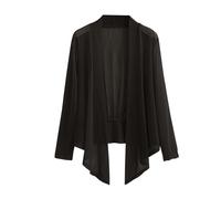 Angxiwan My Recent Orders Lightweight Cardigans for Women UK Casual Long Sleeve Open Front Cardigan Solid Color Loose Fit Waterfall Cardigans Deals of The Day Sale B Black