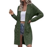 Angxiwan Order Again from My Recent Orders Lightweight Cardigans for Women UK Autumn and Winter New Casual Fashion Loose Long Sleeve Solid Sweater Coat 2024 Green