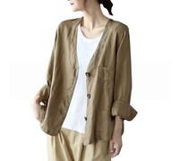 Angxiwan Order Again from My Recent Orders Loose Oversized Tops Womens Oversized Cotton Linen Casual Long Sleeve Spring Jackets Womens Plus Size Summer Tops Biggest Discount Deals
