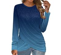 Angxiwan Order Placed Me 2024 Going Out Tops for Women UK Womens Long Sleeve Tops Front Tunic Tops Plus Size Tunic for Women Going Out Outlet Clearance UK Home Blue