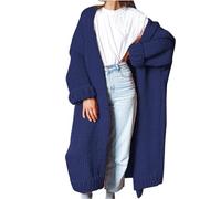 Angxiwan Order Placed Me 2024 Lightweight Jackets for Women UK Women's Autumn Winter Solid Color Long Oversized Loose Knit Sweater Cardigan Ladies All Friday Black Deals