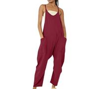 Angxiwan Plus Size Jumpsuit Wedding Dungarees for Women UK Wide Leg Jumpsuit with Pocket Loose Fit Playsuits Summer Romper Overalls Casual Loose Baggy Pocket Today Deals of The Day