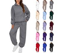 Angxiwan Prime Deals of The Day Black of Friday Tracksuit Full Sets for Women Uk 2 Piece Co Ord Sets Outfits Hoodie And Sweatpants Jogger Set Ladies Gym Activewear Under 5 Pounds Clearance