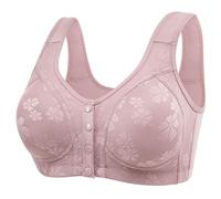 Angxiwan Prime Deals of The Day Prime Sale Front Fastening Bras for Women UK Fashion Daisy Lace Print Bralette Super Comfort Wide Strap Underwear Full Coverage High Today's Deals of The Day Clearance