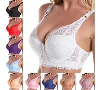 Angxiwan Push Up Bras for Women Plus Size Full Coverage Floral Lace Underwired Bra Sexy Padded Comfort Everyday Bra 34B-46D