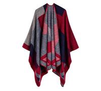 Angxiwan Sale Clearance Items Womens Holiday Cardigans Women's Shawl Wraps Open Front Poncho Cape Oversized Sweaters Casual Cardigan Shawls for Fall Lightning Deals of Day Red