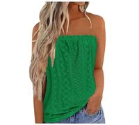 Angxiwan Sale Clearance Outlet Clearance UK Tops for Women UK Sale Summer Casual Strapless Bandeau Tank Tops Tube Tops Floral Tanks Solid Color Loose Fit Blouse Prime Deals of The Day