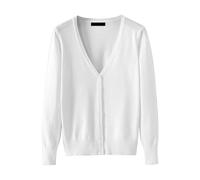 Angxiwan Sales Today Clearance Long Sleeve Cardigans for Women UK Lightweight V Neck Cardigan Sweater (Available in Plus Size) Lightweight Under 10 Pounds Clearance White