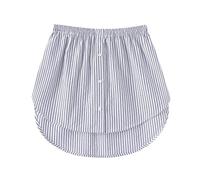 Angxiwan Shirt Extender for Women 2PCS/1PCS Solid Elastic Waist Plus Size Skirt Button Down Fake Top Lower Sweep Bottom Mini Skirt for Legging