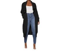 Angxiwan Today Deals of The Day Clearance Cardigans for Women Women's 2024 Casual Long Cardigan Sweaters for Women Long Sleeve Open Front Irregular Hem Soft Items Under 10 Pounds Black