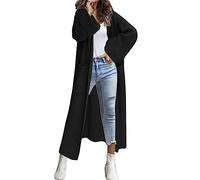 Angxiwan Today Deals of The Day Clearance Lightweight Cardigan for Women Solid Color Buttonless Loose Placket Large Pocket Sweater Cardigan Lightweight Wearhouses Clearance Deals Black