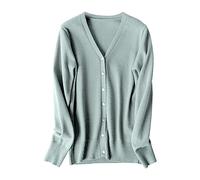 Angxiwan Today on Clearance Crochet Cardigans for Women Classic Button Down Long Sleeve V Neck Soft Knit Sweater Womens Lightweight Long Holiday Essentials for Women Mint Green