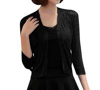 Angxiwan Today on Clearance Lightweight Cardigan for Women Solid Color Cardigan Hollow Out Knit Sweater Short Coat Womens Lightweight Long Home Bargains Shop Online Black