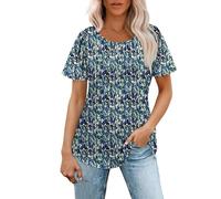 Angxiwan Todays Daily Deals Online Gift Voucher Personalised T Shirt Women's Round Neck Short Sleeve Solid Color T Shirt Fashionable Casual Top