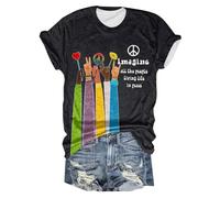 Angxiwan Top Deals White T Shirt Womens 80S Clothes for Women Womens Turtle Neck Tops White Women's Shirt Office Plus Size Linen Tops