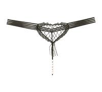 Angxiwan Underwear Women Sexy Women Low Waist Sexy Heart Shaped Hollow Large Mesh G String Pants Pearl Massage Underpants Underwear for Women Cotton Thong