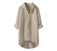 Angxiwan Warehouse Clearance Bargains Sale Button Down Shirts for Women UK Lightweight Linen Cotton Blouse with Pocket Casual Loose Fit Long Sleeve Tunic Tops Oversized.