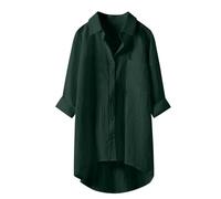 Angxiwan Warehouse Clearance Bargains Sale Button Down Shirts for Women UK Lightweight Linen Cotton Blouse with Pocket Casual Loose Fit Long Sleeve Tunic Tops Oversized Womens Sale Clearance.
