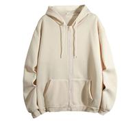 Angxiwan Warehouse Clearance Bargains Sale Full Zip Hoodies for Women UK Oversized Long Sleeve Sweatshirts Casual Plus Size Drawstring Hooded Sweatshirt With Pockets Jumpers for Women UK Sale Cheap