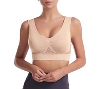 Angxiwan Warehouse Clearance Bargains Sale Sports Bras Women Full Coverage Activewear Bra Super Comfort Push up Bralette Breathable Wide Strap Crop Tops Vest Seamless Todays