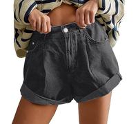 Angxiwan Warehouse Clearance Bargains Sale Women's Denim Shorts Ripped Wash High Waisted Hot Shorts Jean Pants High Waist Frayed Hem Summer Jeans Short with Pockets Recent Orders Placed Me