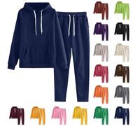 Angxiwan Warehouse Clearance Bargains Sale Womens Two Piece Full Set Tracksuit With Pocket Long Sleeve Oversized Hooded Sweatshirt Pullover Drawstrings Wide Leg Women Christmas Presents