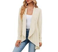 Angxiwan Warehouse Deals Clearance Returns Crochet Cardigans for Women Ladies Long Sleeve Solid Color Loose Cardigan Top Knitted Jacket Oversized Long Cardigan Women Sale Clearance Beige