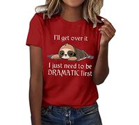 Angxiwan Warehouse Deals Clearance Returns Ladies Plus Size Shirts Women Cartoon Graphic Printing Round Neck Short Sleeve T Shirt Tops Tunic Fashion Friday Black Deals 2024 Womens