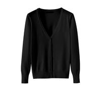 Angxiwan Warehouse Deals Clearance Returns Long Sleeve Cardigans for Women UK Lightweight V Neck Cardigan Sweater (Available in Plus Size) Lightweight Prime Deals 2024 Black