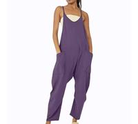 Angxiwan Women Jumpsuit Plus Size Dungarees for Women UK Wide Leg Jumpsuit with Pocket Loose Fit Playsuits Summer Romper Overalls Casual Loose Baggy Pocket Today Deals of The Day Clearance