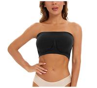 Angxiwan Women Strapless Bandeau Bras Comfort Stretch Bralette Non-Padded/Removable Padded Basic Layer Tube Top Bra S-3XL
