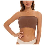Angxiwan Women Strapless Bandeau Bras Comfort Stretch Bralette Non-Padded/Removable Padded Basic Layer Tube Top Bra S-3XL
