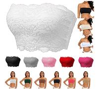 Angxiwan Women Strapless Bandeau Bras Comfort Stretch Bralette Non-Padded/Removable Padded Basic Layer Tube Top Bra S-3XL