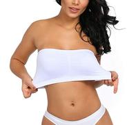 Angxiwan Women Strapless Bandeau Bras Comfort Stretch Bralette Non-Padded/Removable Padded Basic Layer Tube Top Bra S-3XL