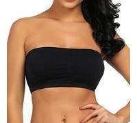 Angxiwan Women Strapless Bandeau Bras Comfort Stretch Bralette Non-Padded/Removable Padded Basic Layer Tube Top Bra S-3XL