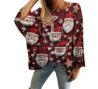 Angxiwan women's longline jumpers Christmas Sweaters For Women 2025 Crew Neck Winter Holiday Cute Pullovers Architect Jean Co (R oversized jumper dress Red