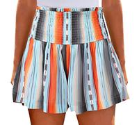Angxiwan Womens Running Shorts Womens Summer Shorts Loose High Waisted Elastic Flowy Ruffle Casual Cute Beach Short Women Loungewear Shorts Fitness Shorts for Women