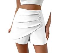 Angxiwan Women's Summer Essentials High Waist Casual Sports Outdoor Summer Shorts Ladies Size Small White